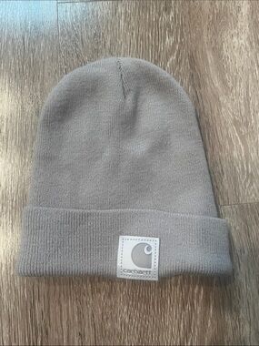 Tonal Patch Carhartt Beanie in Light Taupe